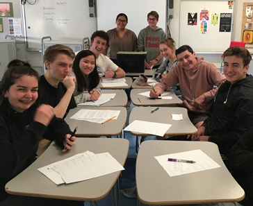 Students in English class